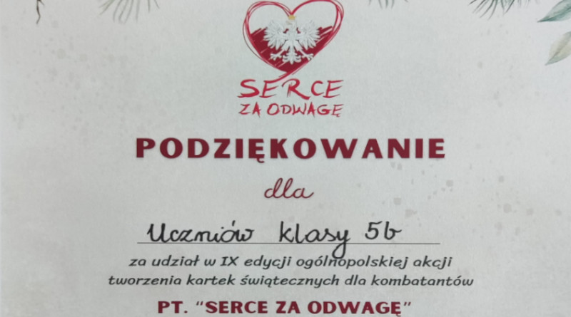 Podziękowanie za udział