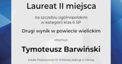 Sukces Tymoteusza Barwińskiego w konkursie InstaLogik